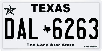 TX license plate DAL6263