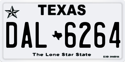 TX license plate DAL6264