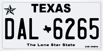 TX license plate DAL6265