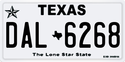 TX license plate DAL6268