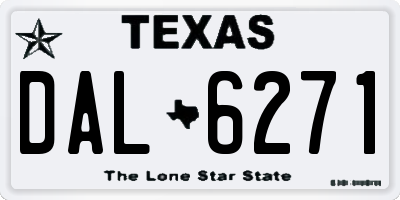TX license plate DAL6271