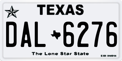 TX license plate DAL6276