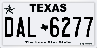 TX license plate DAL6277