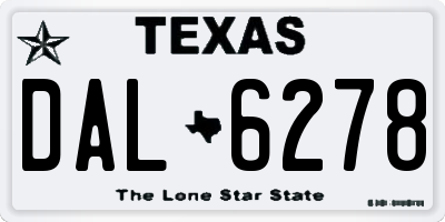 TX license plate DAL6278