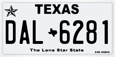 TX license plate DAL6281