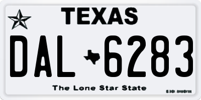 TX license plate DAL6283