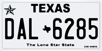 TX license plate DAL6285