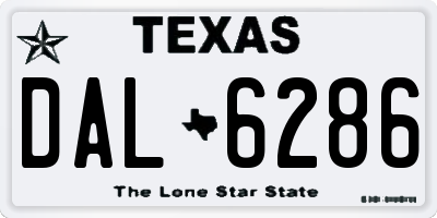 TX license plate DAL6286