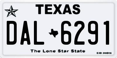TX license plate DAL6291