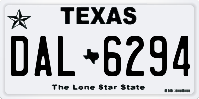 TX license plate DAL6294