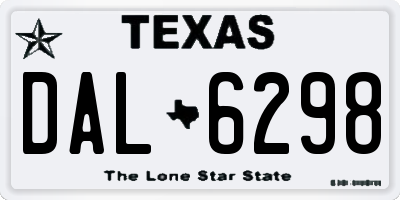 TX license plate DAL6298