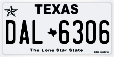 TX license plate DAL6306