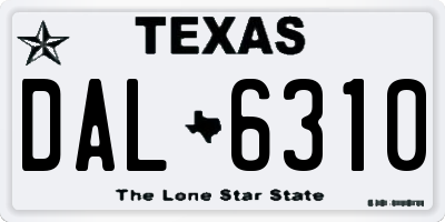 TX license plate DAL6310