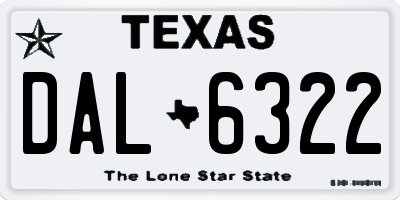 TX license plate DAL6322