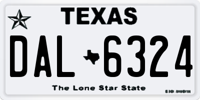 TX license plate DAL6324