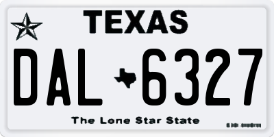 TX license plate DAL6327