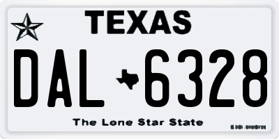 TX license plate DAL6328