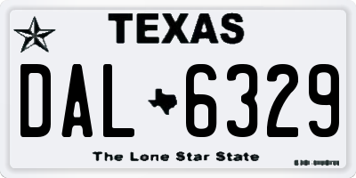 TX license plate DAL6329