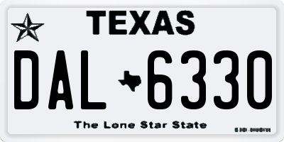 TX license plate DAL6330