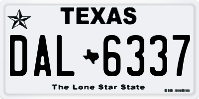 TX license plate DAL6337