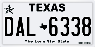 TX license plate DAL6338