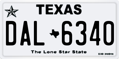 TX license plate DAL6340