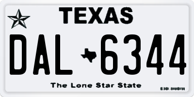 TX license plate DAL6344