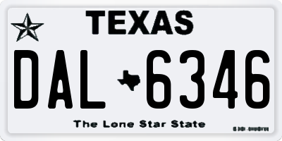TX license plate DAL6346