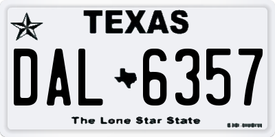TX license plate DAL6357