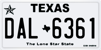 TX license plate DAL6361