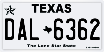 TX license plate DAL6362
