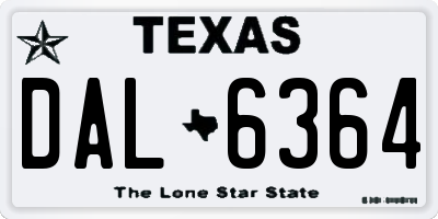 TX license plate DAL6364