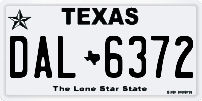 TX license plate DAL6372