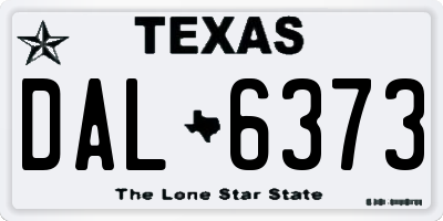 TX license plate DAL6373