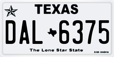 TX license plate DAL6375