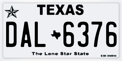 TX license plate DAL6376