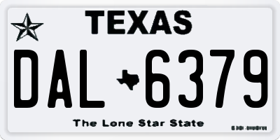 TX license plate DAL6379