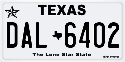 TX license plate DAL6402