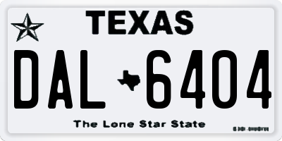 TX license plate DAL6404