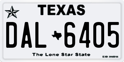 TX license plate DAL6405