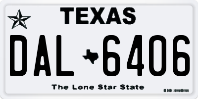 TX license plate DAL6406