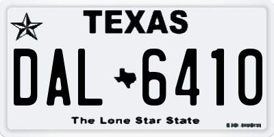 TX license plate DAL6410