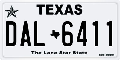 TX license plate DAL6411
