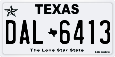 TX license plate DAL6413