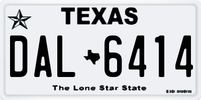 TX license plate DAL6414