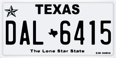 TX license plate DAL6415