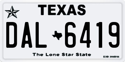 TX license plate DAL6419