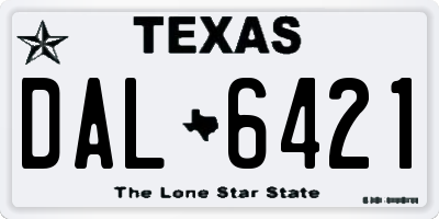 TX license plate DAL6421