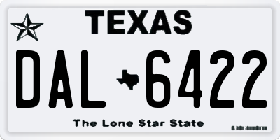 TX license plate DAL6422