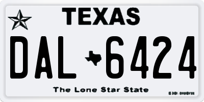 TX license plate DAL6424